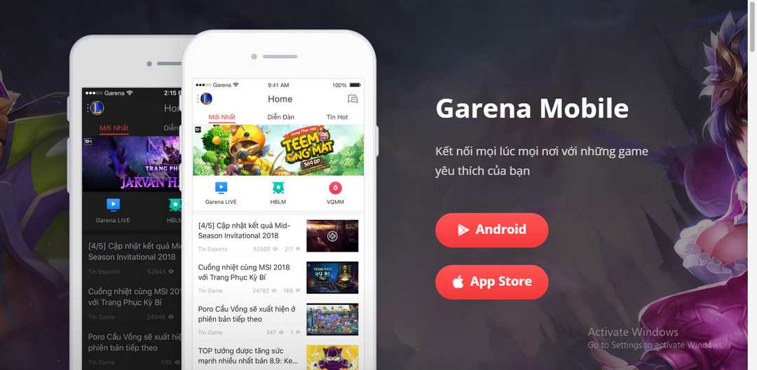 Garena Mobile đang là ứng dụng được rất nhiều người dùng ưa chuộng