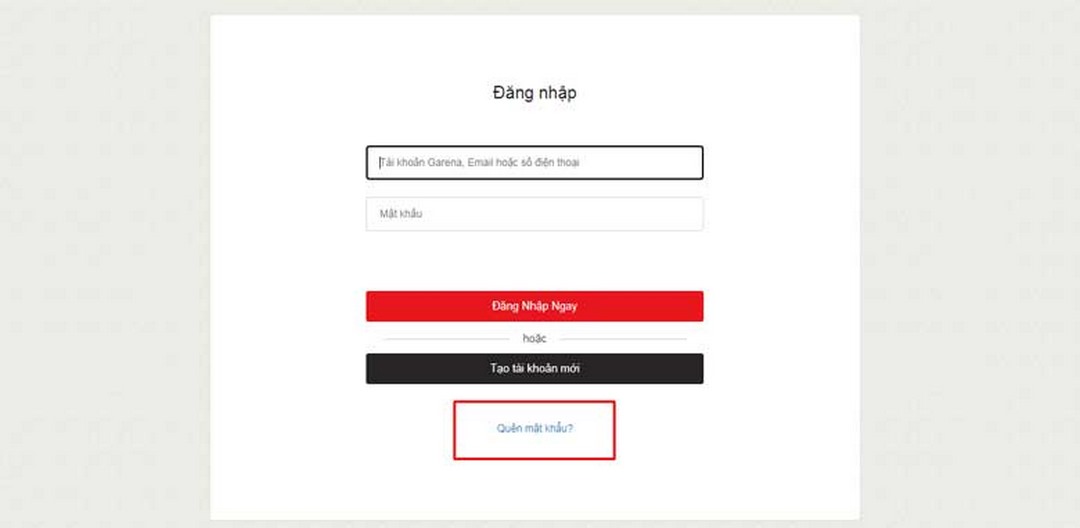 Bạn hãy bấm vào ô quên mật khẩu để hệ thống yêu cầu xác nhận lại