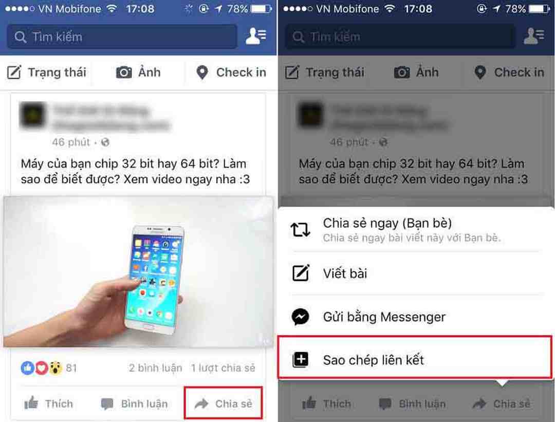 Bạn hãy click vào mục “Sao chép liên kết” khi muốn tải video về máy