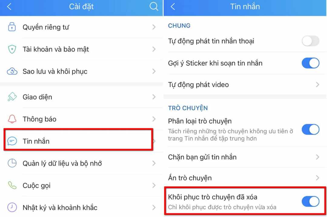 Cách khôi tin nhắn Zalo trên thiết bị android dễ dàng nhờ 